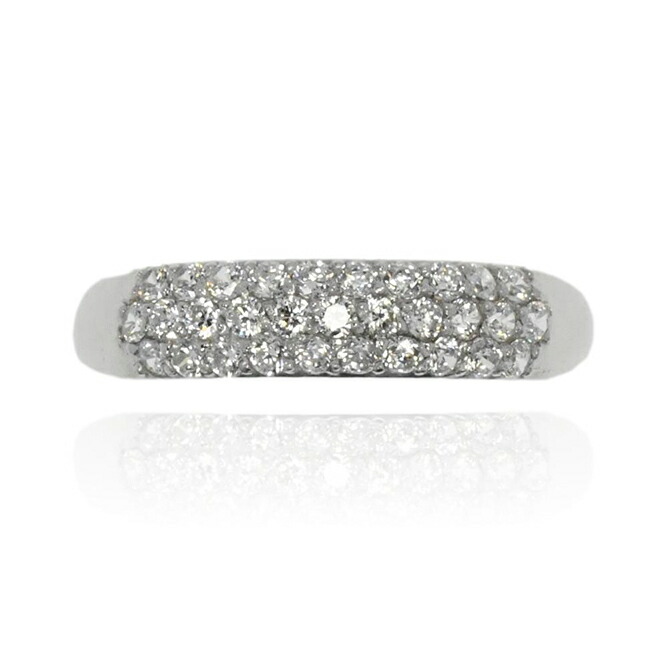 ZEXIMO 天然ダイヤモンド0.5ct（H&C・鑑別書付） パヴェリング 指輪 ハート＆キューピッド H～Jカラー VS～SIクラス プラチナカラー 「パヴェデイジー」【正規代理店】