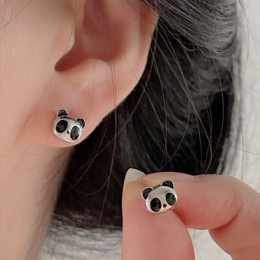 楽天市場】パンダピアス シルバー925 パンダ スタッドピアス