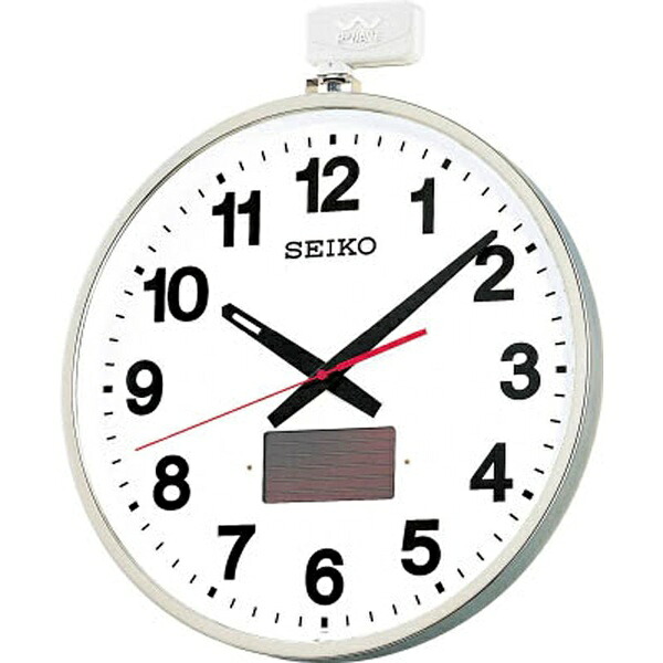 SEIKO セイコー 掛時計 室外時辰儀 銀 KH411S しろがね色 アナログ 事務室手合い 大型 ソーラー 室外用 電磁波時辰儀