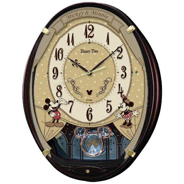 SEIKO セイコー 掛け時計 からくり時計 Disney Time（ディズニータイム）ミッキー&フレンズ 茶メタリック FW579B アナログ 電波時計