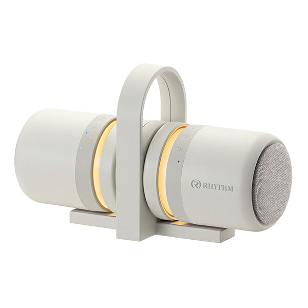 リズム 9YYA30RH08(ライトグレー) MAGSPEAKER DUO マグネット付 防水ポータブルステレオスピーカー Bluetooth対応