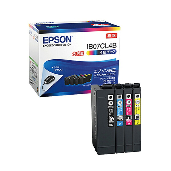 エプソン EPSON IB07CL4B 純正プリンターインク マウス(大容量) 4色パック IB07CL4B