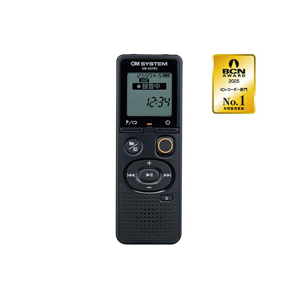 OM SYSTEM VN551PCBLK 集積回路リコーダー 黒いこと VN-551PCBLK ［4GB］
