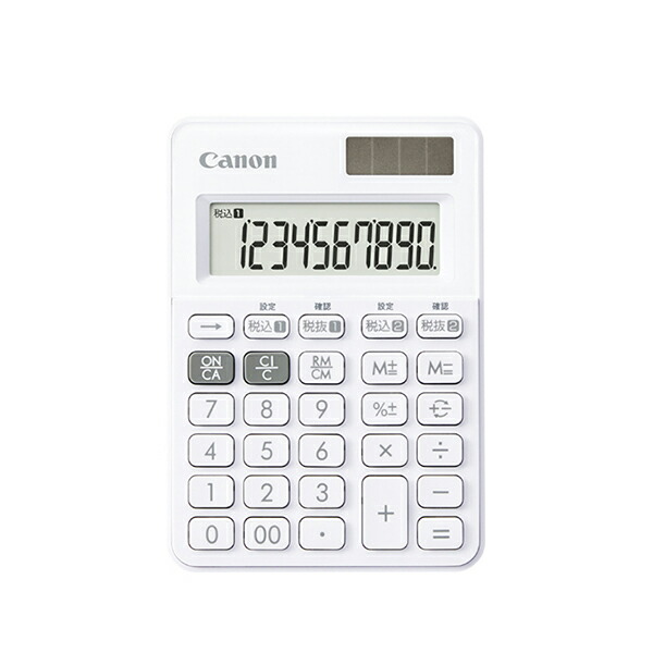 CANON LS100WTSW W税ミニミニ電卓 Snow White LS-100WT-SW ［10桁 /W税率対応］画像