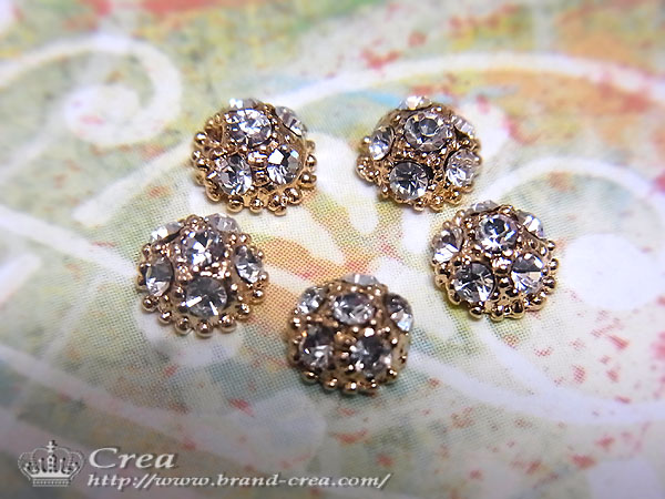 楽天市場 クレア ｃｒｅａ ル アンドーム ゴールドｘクリスタルキラキラ ドーム型 Cutie Nail