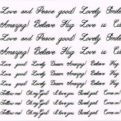 楽天市場 メール便可 Sunshinebabe Sayostyle ネイルシール フレンチラブ 筆記体 ホワイト ブラック ピンク グリーン 日本製 ネイルアート 高品質 ジェルネイル ネイルショップ Gg