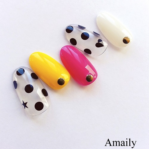 楽天市場 Amaily アメイリー ドット柄 ３ｍｍ 黒 Cutie Nail