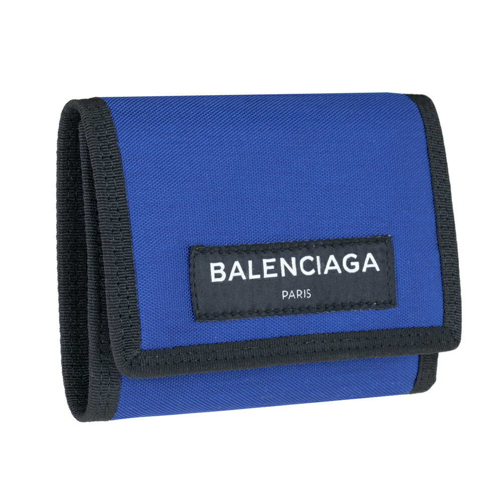 楽天市場 ギフトラッピング対応 バレンシアガ Balenciaga 財布 三つ折り財布 コンパクト レディース メンズ ブルー 9d0y5 4360 ナイロン 男女兼用 Zokzok楽天市場店