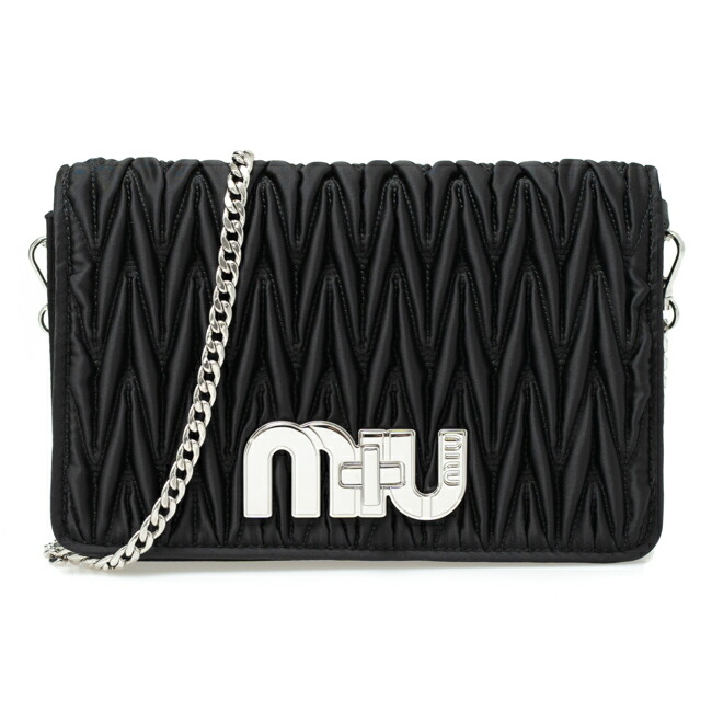 楽天市場 ミュウミュウ バッグ Miumiu ショルダーバッグ デリス ロゴ ブラック 2way マテラッセ ナイロン Pochette Nero 5bf069 074 F0002 新品 送料無料 Zokzok楽天市場店