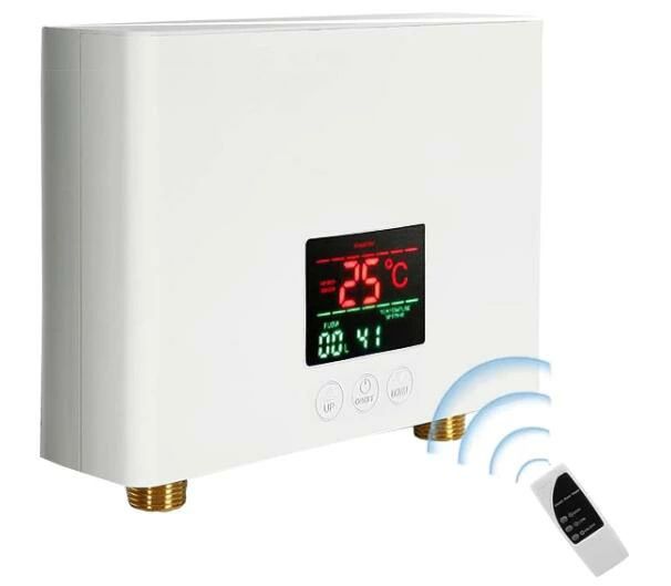 電気給湯器 電気温水器 ミニ小型電気タンクレス給湯器 瞬間湯沸かし器 3000W 110V リモート・コントロール デジタル表示が付いている一定した温度の即刻の熱湯ヒーター