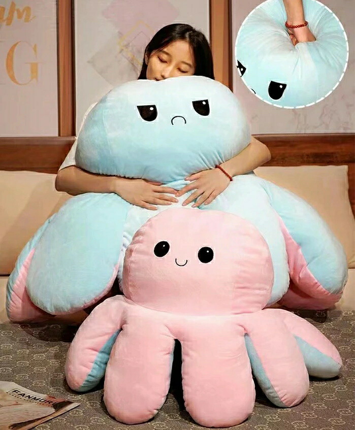 【130cm】ぬいぐるみ タコ 抱き枕 クッション インテリア 子供 おもちゃ 動物 可愛い 彼女に ふわふわで癒される 柔らか 心地いい プレゼント ギフト オレンジ グレー ホワイト ブラック
