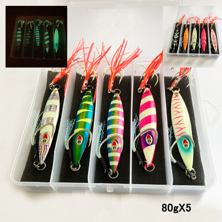 楽天市場】タイラバ ラバージグ 80g 5色セット ルアー