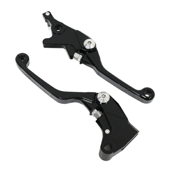 Ninja250 EX250K DトラッカーX Dトラッカー125 ブラック 黒 アルミ削り出し ブレーキ クラッチ レバー ショート ロング 2段階調整 バイク