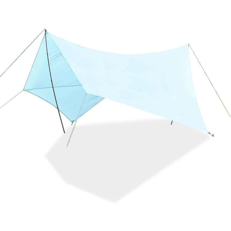 MONORAL (モノラル) キャンプ タープ (空色) スカイフィルム200SIL 日陰が作りやすい 五角形 MT-0033 / 2～4人 青空とひとつになる、軽やかなタープ 1kg未満の軽量ボディで、どこへでも 2～4人にちょうどいい、ゆとりのシェード｜CYAstore