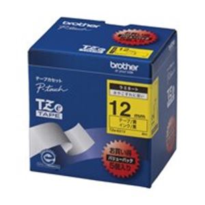 brother ブラザー工業 文字テープ/ラベルプリンター用テープ 【幅：12mm】 5個入り TZe-631V 黄に黒文字