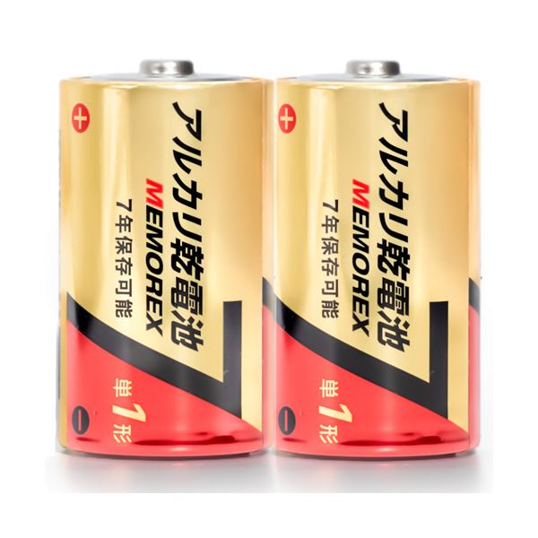 (まとめ)メモレックス・テレックス アルカリ乾電池単1形 LR20/1.5V 10S7 1パック(10本)【×5セット】