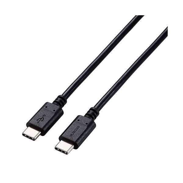 エレコム USB2.0ケーブル(認証品、USB Type-C(TM) to USB Type-C(TM)) 1m ブラック U2C-CC5PC10NBKX3