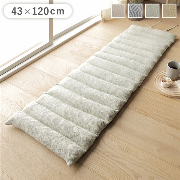 マルチ シートクッション 約43×120cm ブルー インド綿 コットン 収納紐付き ロング クッション チェアパッド ソファクッション お昼寝用 ごろ寝用 インテリア雑貨 生活雑貨 リビング雑貨【代引不可】