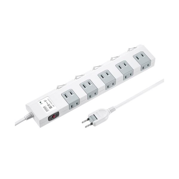 【5個仕かける】 サンワサプライ 節電飲み口 5m TAP-SP2110SW-5X5 電源タップ-PCアクセサリー