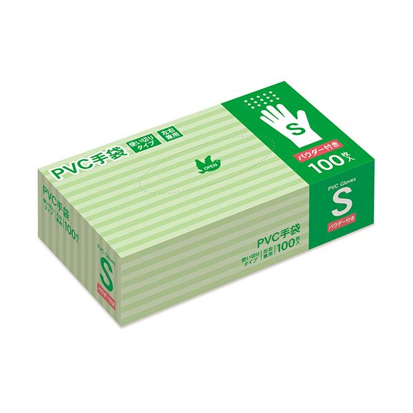 まとめ PVC手袋 パウダー付き S1箱 100枚