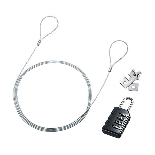 （まとめ）サンワサプライ NanoSaverスロット対応セキュリティワイヤー(ダイヤル錠タイプ) SL-84 1個【×5セット】
