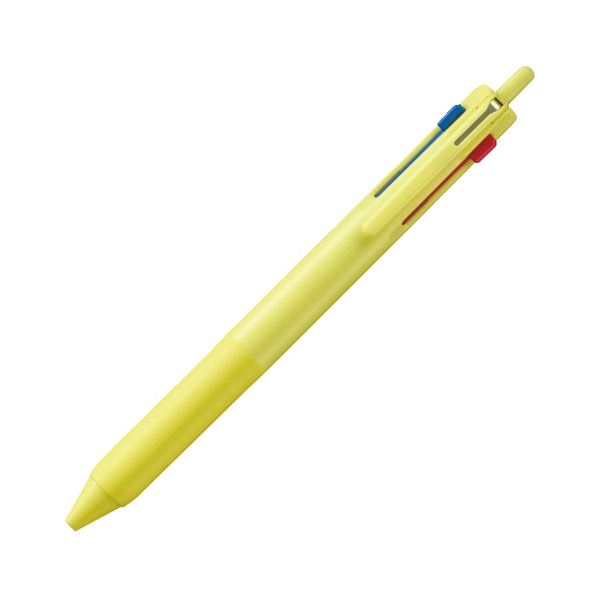 （まとめ）三菱鉛筆 ジェット機流れ3色ボールペン 0.7粍 (軸色：檸檬黄色) SXE350707.28 1本【×20仕掛ける】