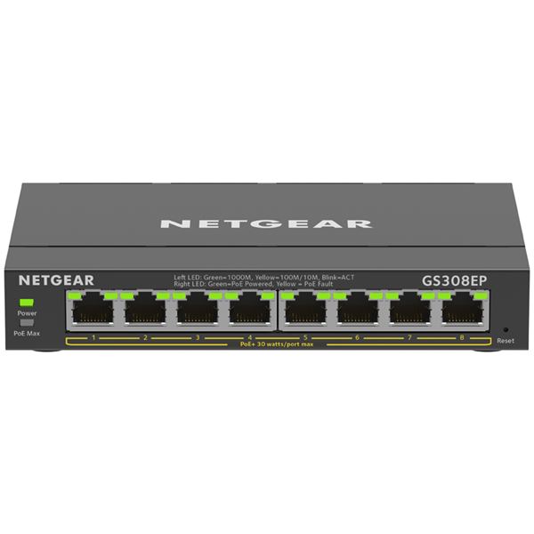 NETGEAR Inc. SOHO/身寄り向けPoE+相応う (62W) ギガビット8ポートアンマネージプラススイッチ GS308EP-100JPS
