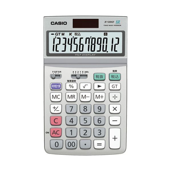(まとめ）カシオ エコ目じるし付計算器 12桁ジャスト手合い JF-120GT-N 1仕掛ける（3台）【×5仕掛ける】