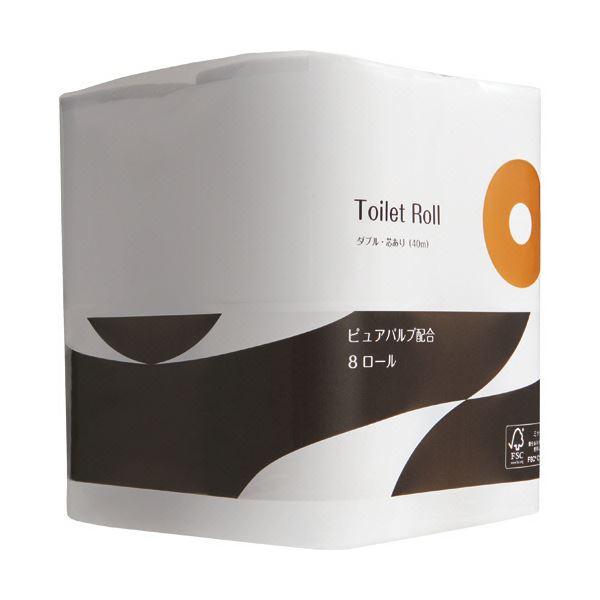 （まとめ）TANOSEE トイレットペーパーパルプブレンド ダブル 芯あり 40m 1仕掛ける(288一巻き：8一巻き×36風呂敷き包み)【×3仕掛ける】
