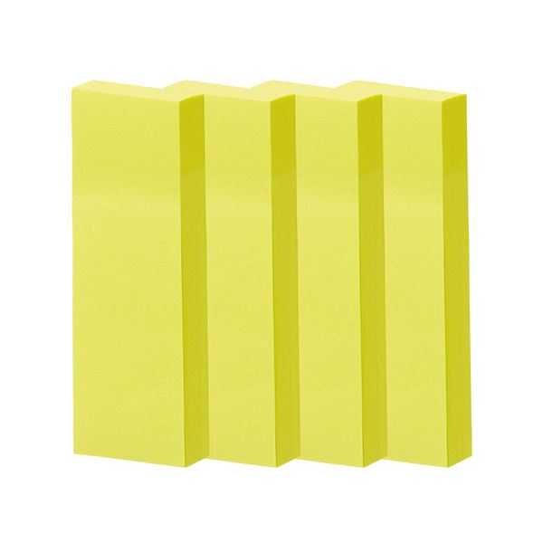 （まとめ） TANOSEE 強粘着ふせん75×25mm ビビッドカラー・イエロー 1パック（20冊） 【×5セット】