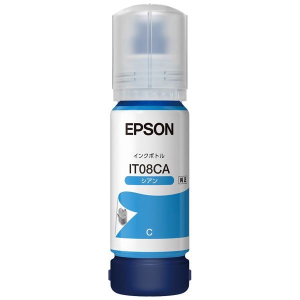 (まとめ) 【完全無欠品】 EPSON(エプソン) IT08CA インキ瓶 シアン  【×5仕掛ける】