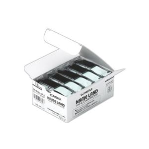 （まとめ） カシオ(CASIO) NAME LAND（名まえ地べた） 標準尺度磁気テープ 18粍 黄（黒文字） 5個入×20風呂敷き包み