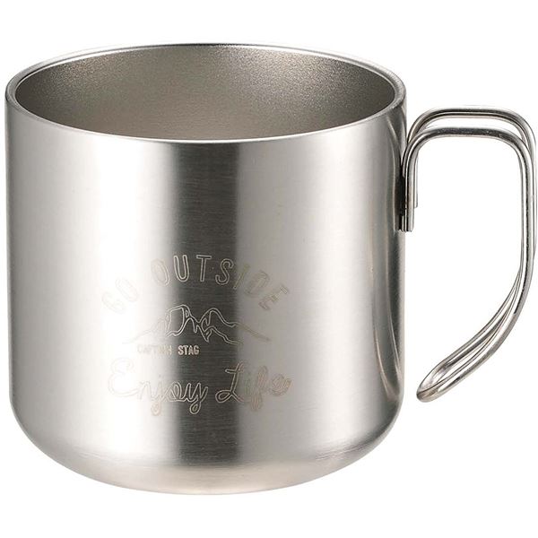 【3個セット】 CAPTAIN STAG(キャプテンスタッグ) モンテ ダブルステンレスマグカップ 0.35L シルバー UE-3428