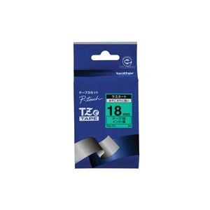 (業務用3セット) brother ブラザー工業 文字テープ/ラベルプリンター用テープ 【幅：18mm】 TZe-741 緑に黒文字