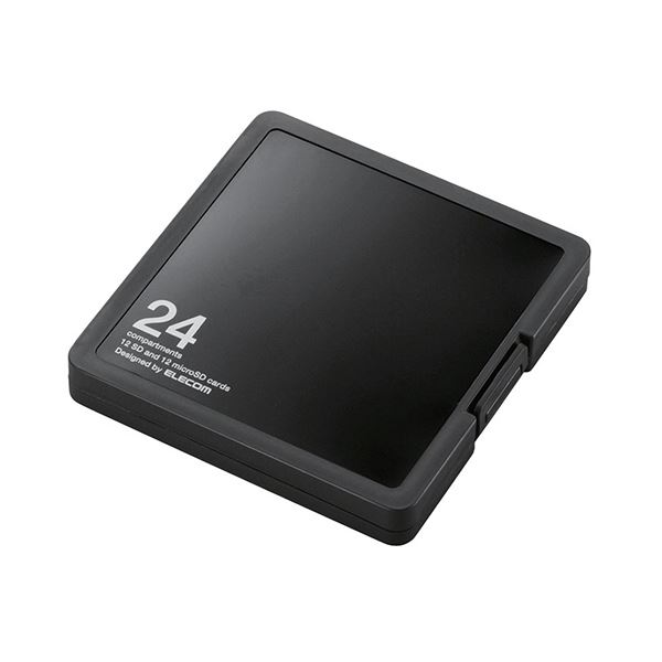（まとめ） エレコムSD／microSD用メモリカードケース 可塑性物質印字機 黒いこと 見出し裏張り付 CMC-SDCPP24BK1個 【×10仕掛ける】