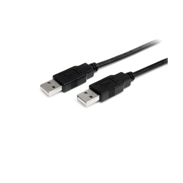 （まとめ） StarTech.com USB2.0ケーブル 1m Type A-Type A オス／オス ブラック USB2AA1M1本 【×3セット】