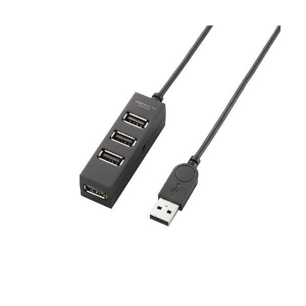 (まとめ)エレコム TV用4界面USB2.0こしき U2H-TV003SBK【×2仕かける】 パソコン・周辺機器-スイッチングハブ