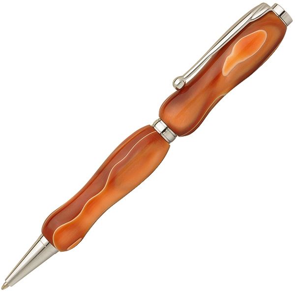 アクリル繊維ボールペン/文房具 【ブラッディオレンジ Orange】 差し交わす印字機 芯：0.7粍 日本製 文具 執務室設備 『Marble Pen』