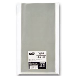 (まとめ) TANOSEE OPP袋 フラット 長3(大) 125×250mm 1パック(100枚) 【×15セット】