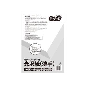 （まとめ） TANOSEE 色合いレーザ印刷機用 光輝紙 薄っぺら A4 1冊（250枚） 【×10仕掛ける】