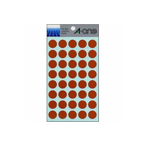 （まとめ） エーワン カラーラベル 丸型15mm径 07027 茶 1P14シート（560片）入 【×10セット】
