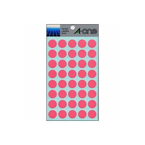 （まとめ） エーワン カラーラベル 丸型15mm径 07028 桃 1P14シート（560片）入 【×10セット】