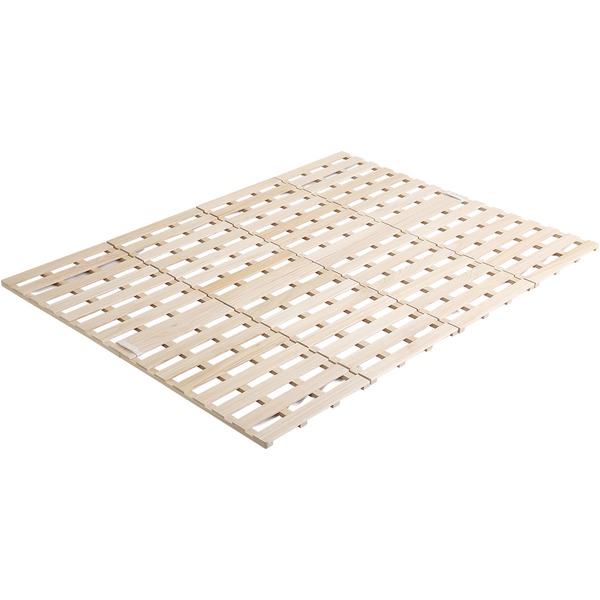 折りたたみ式 すのこ臥榻/寝具 ダブル (一こまのみ) 耐荷重180kg 木製 折りたたみ 布団相応う 〔臥し所 立ち会い場 床〕【代引不可】