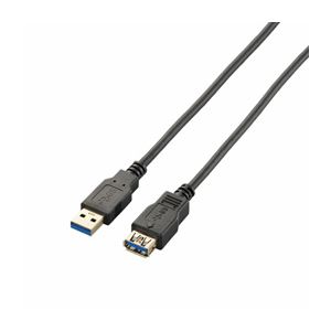 (まとめ)エレコム USB3.0延長ケーブル(A-A) USB3-E20BK【×3セット】
