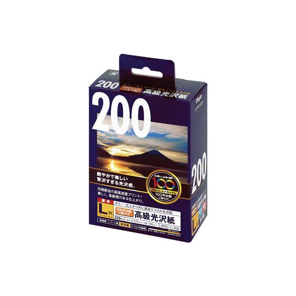 (業務用セット)ナカバヤシ インクジェット光沢紙 100年台紙に貼れる高級光沢紙 L判：200枚 JPPG-L-200【×5セット】