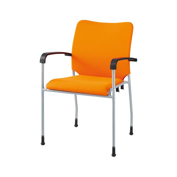 19080円 国内正規品 ジョインテックス 会議イス GK-A31R オレンジ 肘付