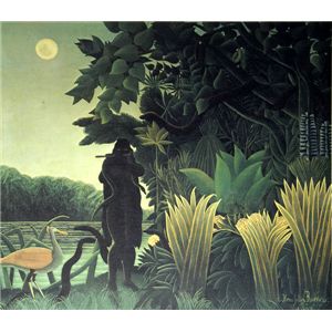 世界の名画シリーズ、プリハード複製画 アンリ・ルソー作 「蛇使いの女」(額縁付)【代引不可】|サイバーベイ