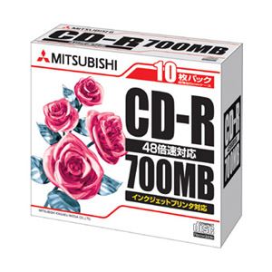 （まとめ） 三菱化学メディア PC DATA用 CD-R 48倍速対応 SR80PP10 10枚入 【×5セット】