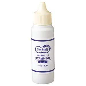 (まとめ) TANOSEE スタンプ台専用補充インキ 30ml 藍色 1個 【×10セット】