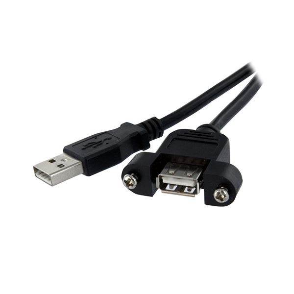 （まとめ）StarTechUSB2.0ダイアログボックスマウント型有線テレビ 30珊 ダイアログボックスマウント用USB A界面(刃針)-USB A界面(雄) 黒いことUSBPNLAFAM1 1本【×5仕かける】 ケーブル-パソコン・周辺機器